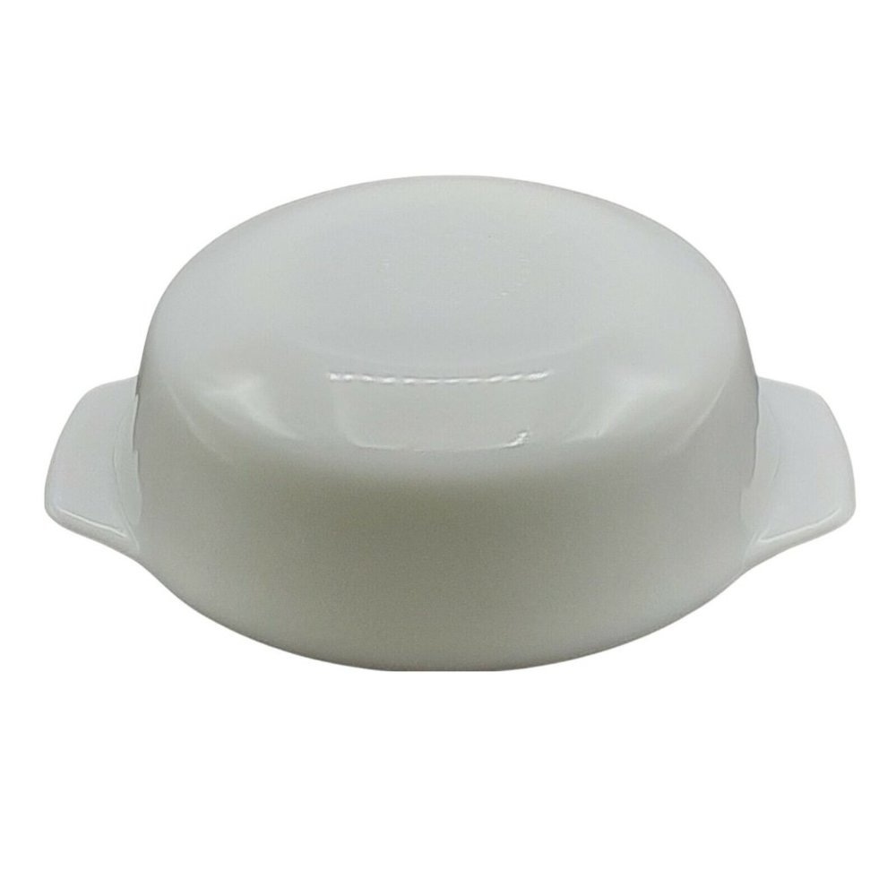 Vintage White Milk Glass Round Baker One Quart Small Casserole Side Dish #436 - Picture 6 of 10